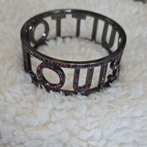 LOUIS VUITTON Black, Pink, and Purple Crystal Bracelet